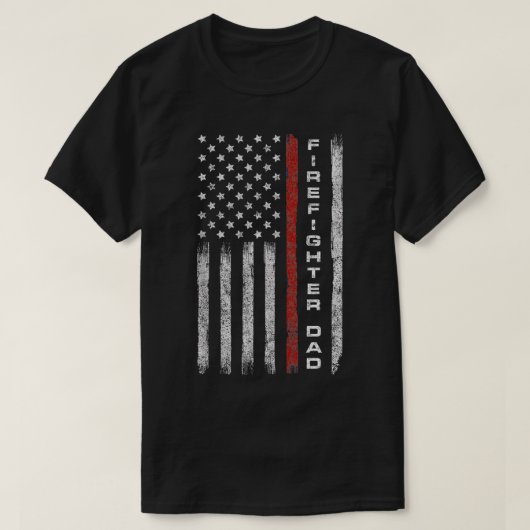 US Flag Firefighter Vater T-Shirt Vater Daddy Resc (Design vorne)