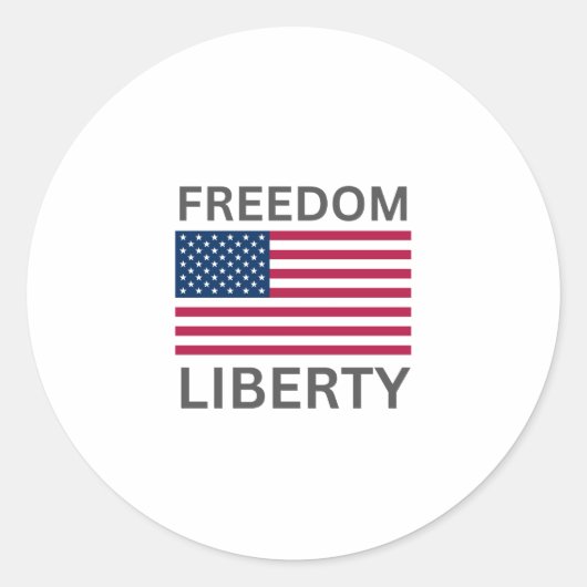 US Flag Freedty™ Classic Round Stickers (Vorderseite)