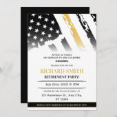 US FLAG Goldene Linie Luftwaffenruhestand Einladung (Vorne/Hinten)