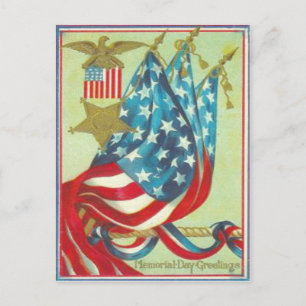 US-Flag-Goldstar-Eagle-Gedenktag Postkarte
