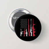 US Flag Guns Funny American Pride 4. Juli Pat Button (Vorne & Hinten)
