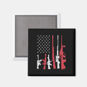 US Flag Guns Funny American Pride 4. Juli Pat Magnet (Vorderseite/Rückseite)