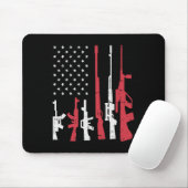 US Flag Guns Funny American Pride 4. Juli Pat Mousepad (Mit Mouse)