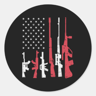 US Flag Guns Funny American Pride 4. Juli Pat Runder Aufkleber