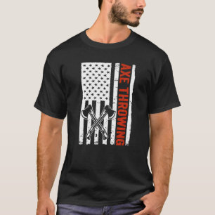 US Flag Hatchet Ax Throwing T-Shirt