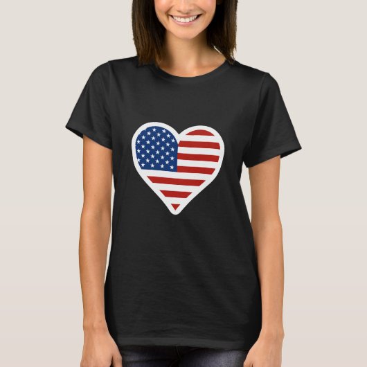 US Flag Heart T - Shirt (Vorderseite)