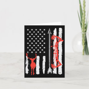 US Flag Hirsch Bow Jagd Patriotischer Bogenschütze Karte