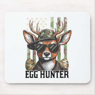 US-Flag Hirsch Und Camo-Kappe Ei Jäger Retro Oster Mousepad