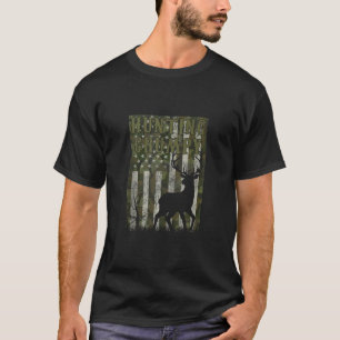 US Flag Hirschelch Buck Camoflage Jäger Vater T-Shirt