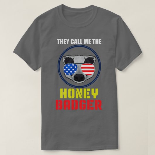 US Flag Honey Badger T-Shirt (Design vorne)