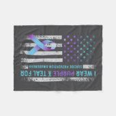 Us Flag I Wear Purple And Teal Suicide Prevention Fleecedecke (Vorderseite (Horizontal))