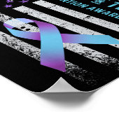 Us Flag I Wear Purple And Teal Suicide Prevention  Poster (Ecke)