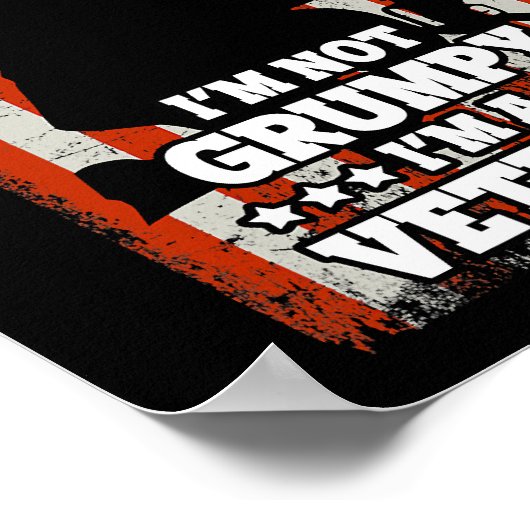 US Flag Im nicht Grumpy im a Veteran 116 Poster (Ecke)