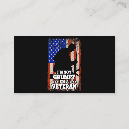 US Flag Im nicht Grumpy im a Veteran 116 Visitenkarte (Vorderseite)