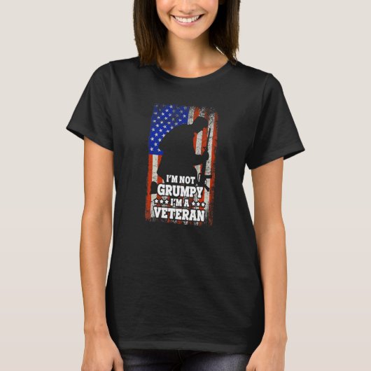US Flag Im Nicht Grumpy Im Veteran T-Shirt (Vorderseite)