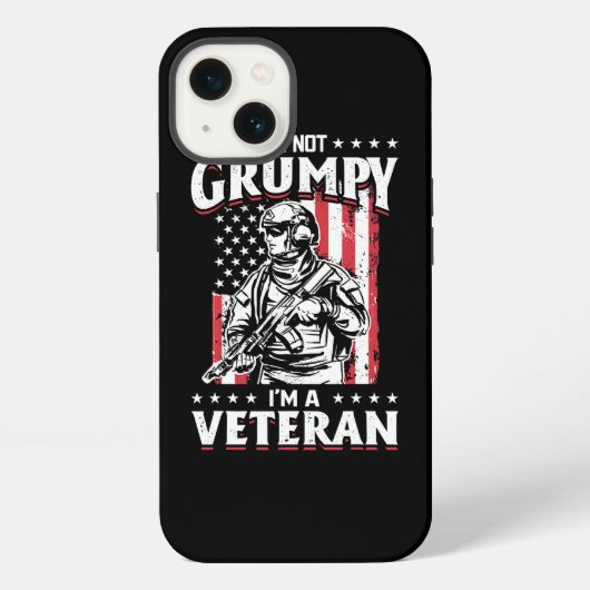 US Flag Im not Grumpy im a Veteran 115 iPhone Hülle (Rückseite)