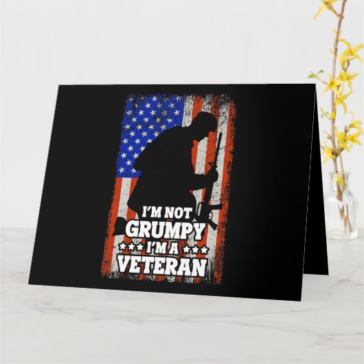 US Flag Im not Grumpy im a Veteran 116 Karte (Gelbe Blume)