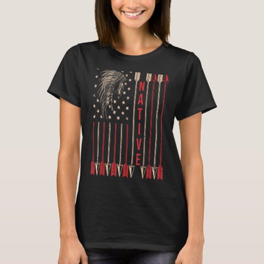US Flag Indianerblut als Indianerstäbchen T-Shirt (Vorderseite)