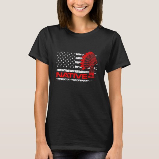 US Flag Indianerblut als Indianerstäbchen T-Shirt (Vorderseite)