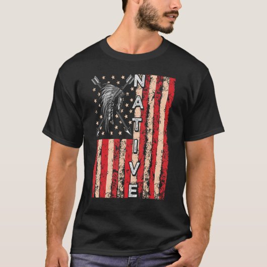 US Flag Indianerblut als Indianerstäbchen T-Shirt (Vorderseite)
