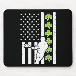 US Flag Kleeblatt Lacrosse Vintag Lax St Patrick D Mousepad