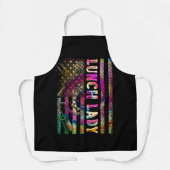 US Flag Lunch Lady Back To School Chef Cook Schürze (Vorderseite)