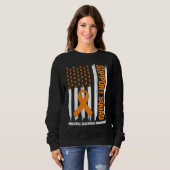 US Flag Multiple Sklerose MS Awareness Support Sweatshirt (Vorne ganz)