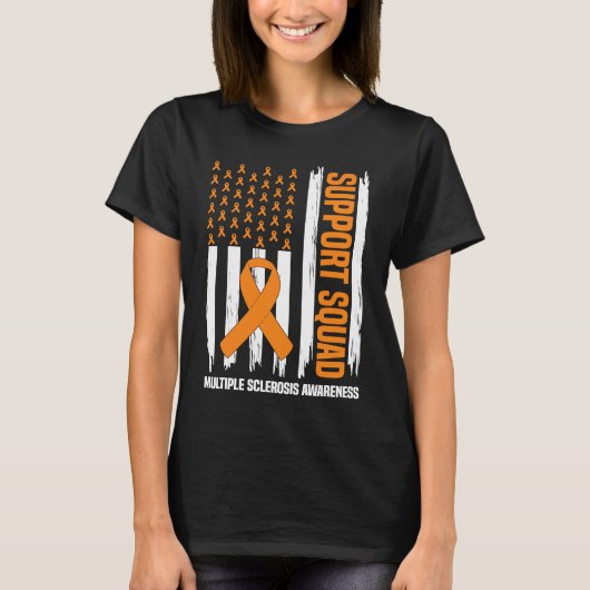 US Flag Multiple Sklerose MS Awareness Support T-Shirt (Vorderseite)
