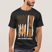 US Flag Multiple Sklerose MS Awareness Support T-Shirt (Vorderseite)