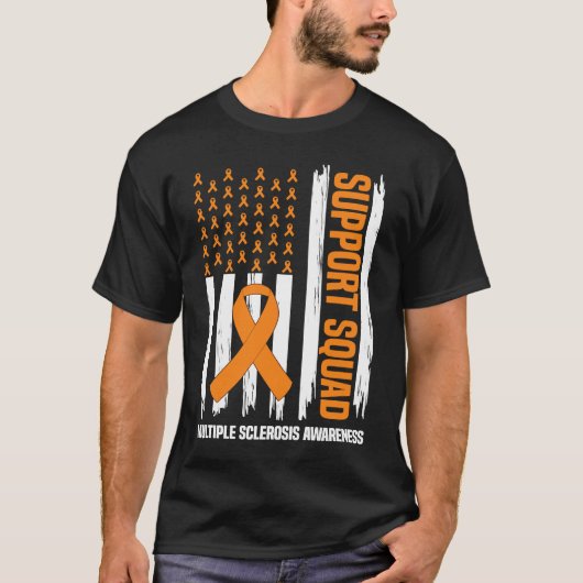 US Flag Multiple Sklerose MS Awareness Support T-Shirt (Vorderseite)