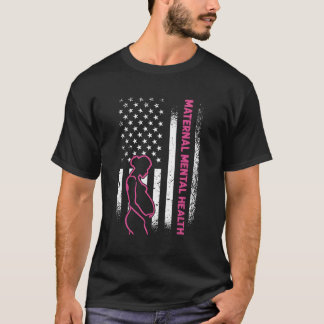 US Flag Mütterliche Gesundheit Bewusstsein T-Shirt