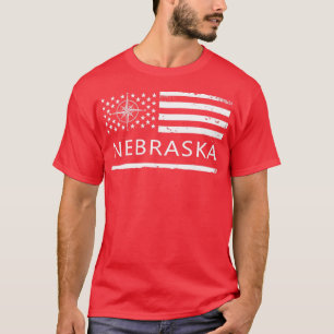 Us Flag Nebraska Nebraska Staat Liebe T-Shirt