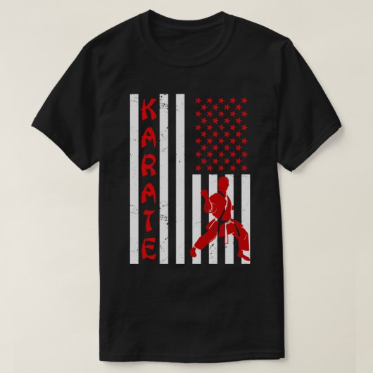 US Flag Patriotic Karate T-Shirt (Design vorne)