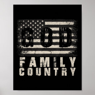 US Flag Patriotic Veteran Gott Familienmitglied Poster