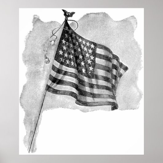 US Flag Patriotische Vintage Kunstdrucke Poster (Vorne)