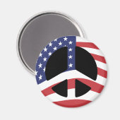 US Flag Peace Sign Magnet (Vorderseite/Rückseite)