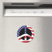 US Flag Peace Sign Magnet (In Situ (Geschirrspüler))