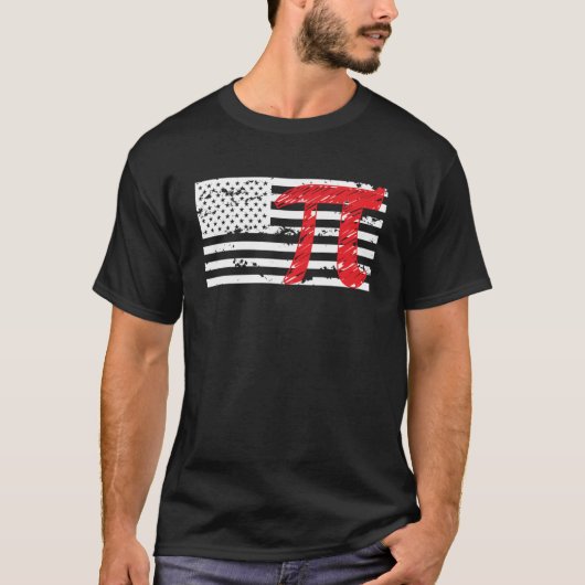 US-Flag Pi Day Infinfinate Number T-Shirt (Vorderseite)
