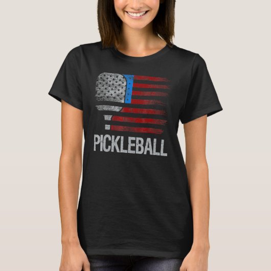 US Flag Pickleball Player Paddleball Lover_1 T-Shirt (Vorderseite)