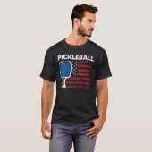 US Flag Pickleball Player Paddleball T-Shirt (Vorne ganz)