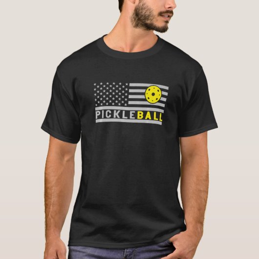 US Flag Pickleball Player Pickle Ball T-Shirt (Vorderseite)