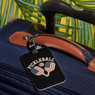 US-Flag-Pickleball-Spieler Gepäckanhänger