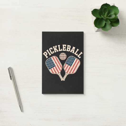 US-Flag-Pickleball-Spieler Post-it Klebezettel (Büro)