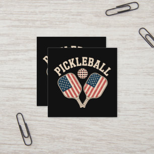 US-Flag-Pickleball-Spieler Quadratische Visitenkarte