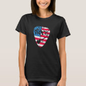 US Flag Plektrum Rock Gitarre Patriotic 4. T-Shirt (Vorderseite)