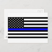 - US Flag Police ThBlue Line Postkarte (Vorne/Hinten)