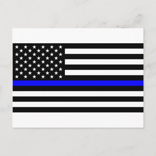 - US Flag Police ThBlue Line Postkarte (Vorderseite)