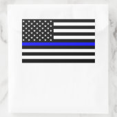 - US Flag Police ThBlue Line Rechteckiger Aufkleber (Tasche)