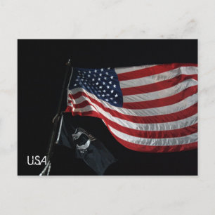 US-Flag-Postkarte (mit Schriftzug) Postkarte