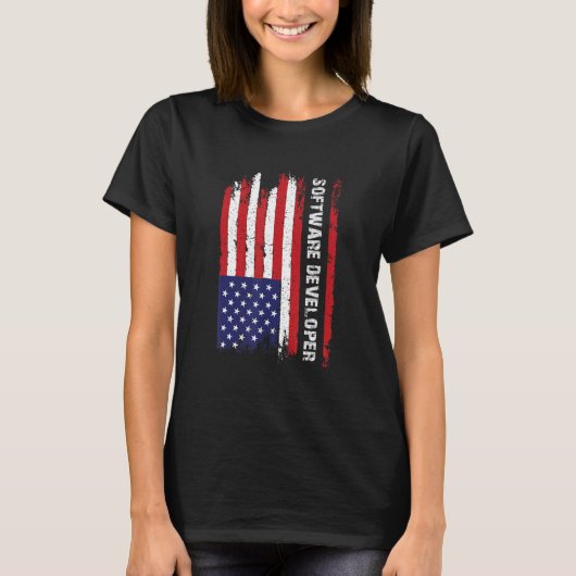 US Flag Programmierer Programmierung Expert Softwa T-Shirt (Vorderseite)